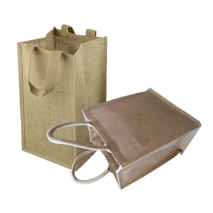 Burlap Bottle Totes w/Dividers Okanagan Bag & Box