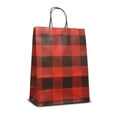 Buffalo Plaid Paper Shopping Bags
