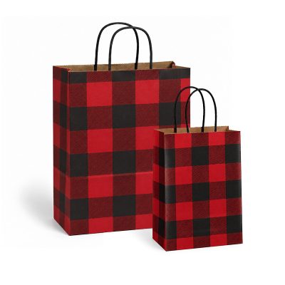 Buffalo Plaid Paper Shopping Bags